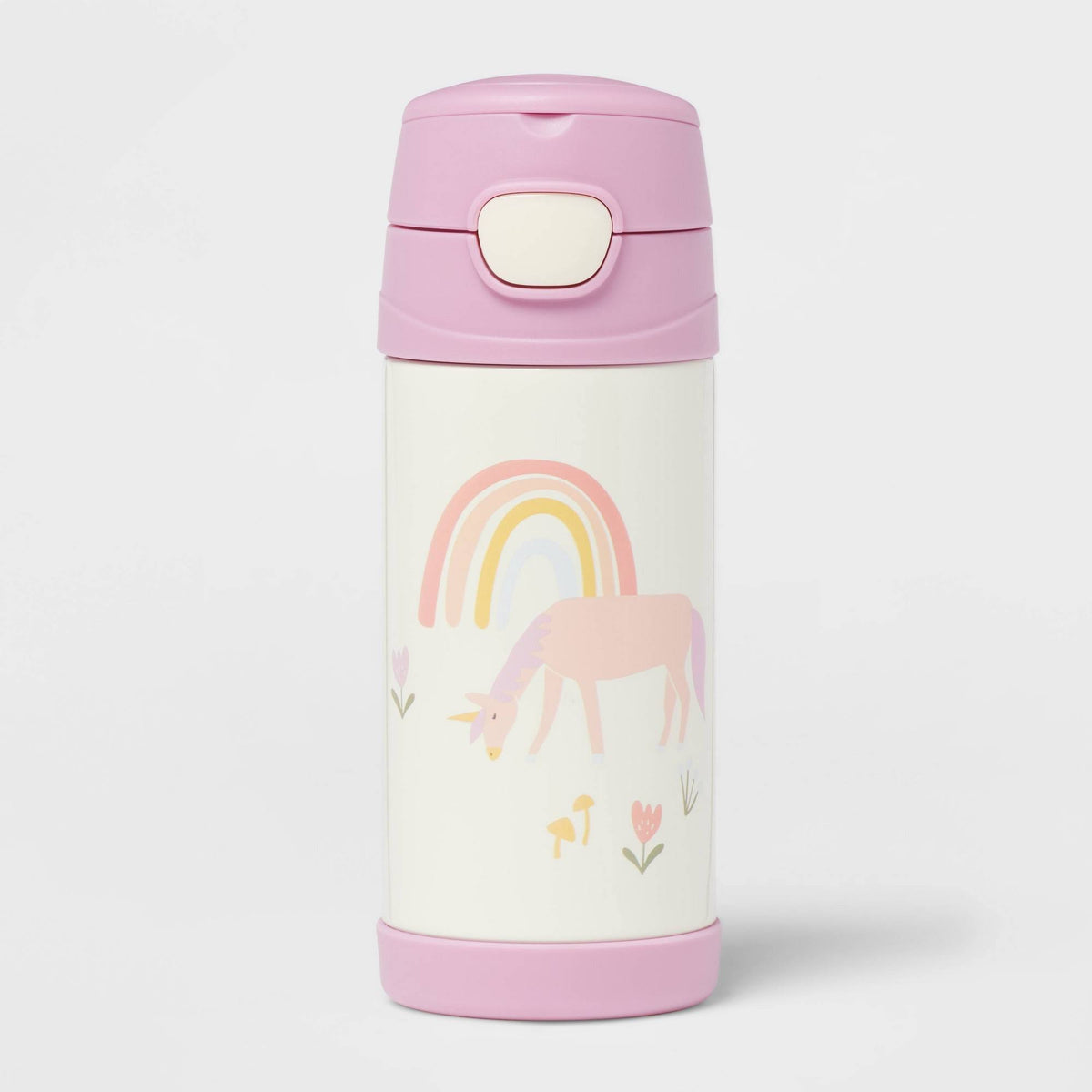 Kids' 12oz Stainless Steel Portable Drinkware Water Bottle Geometric Mint Green - Pillowfort - image 1