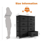 8-Drawer Tall Fabric Dresser with Wood Top and Sturdy Steel Frame - Stylish Bedroom Storage Solution - image 9
