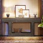 63-Inch Brown and Gray Slim Wooden Console Table for Entryway - image 28