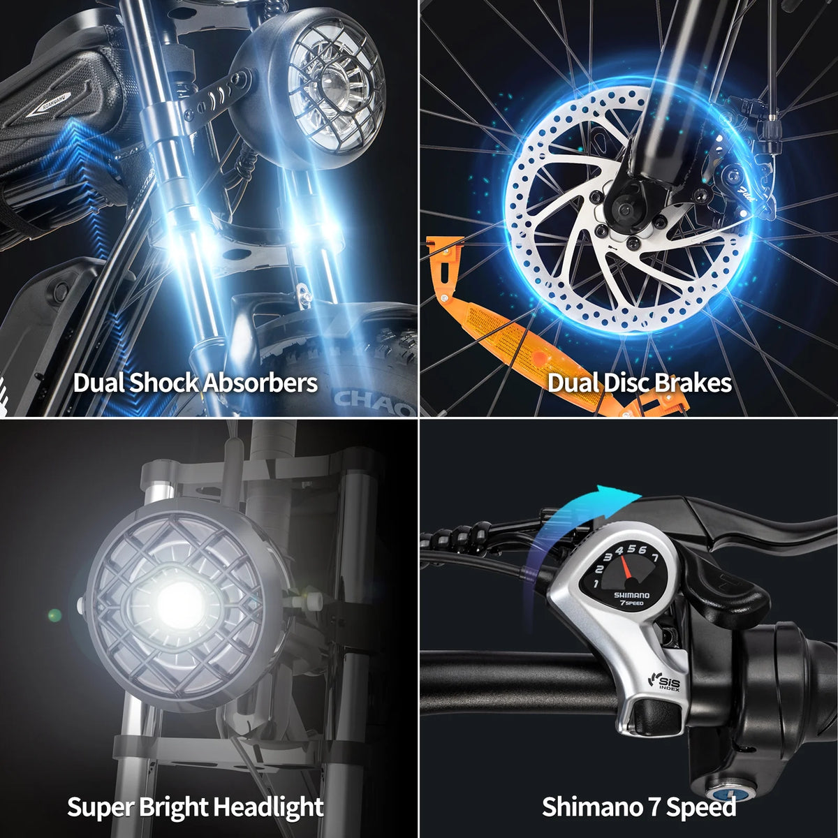 YVY 1500W Electric Bike for Adults, 33MPH 20'' Fat Tire Electric Motorcycle, 48V 20AH Removable Battery, 30 - 60 - image 14
