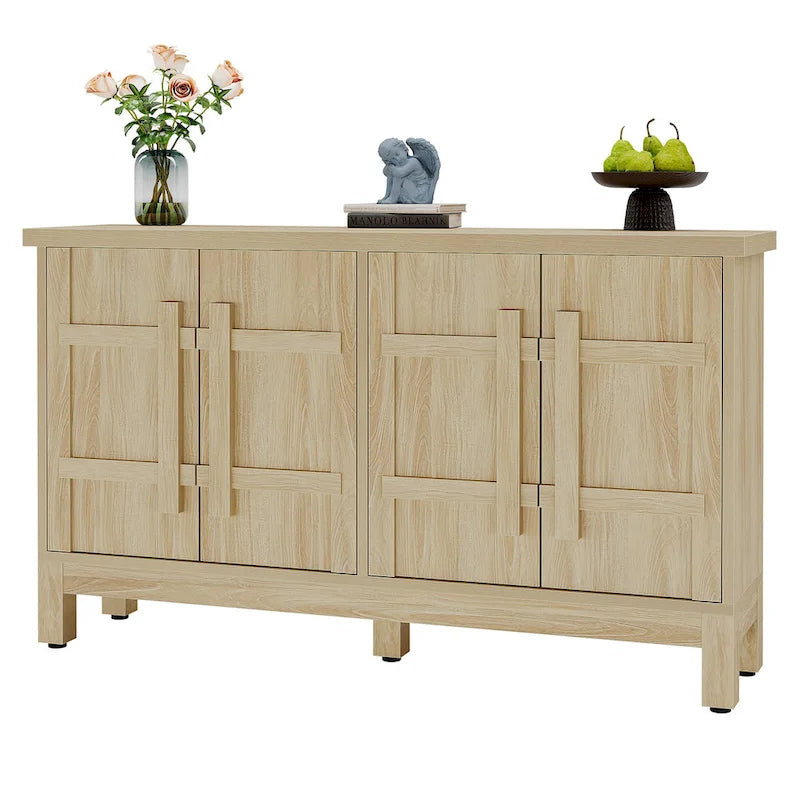 55-Inch Rustic Wood Farmhouse Buffet Cabinet with Ample Storage - image 9