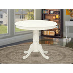 East West Furniture Antique Round Dining Table - 36x36 Inch Kitchen Table with Pedestal Base (Multiple Finish Options) - image 9