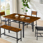 Contemporary Industrial 63.2" Extendable Dining Table with Drop Leaf, Accommodates 6 - image 5