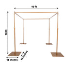 Efavormart 10ft / 4 Post Gold Metal DIY Photography Backdrop Stand, Wedding Arch Canopy Tent - image 4
