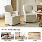 Set of 2 Alethea Upholstered Dining Chairs with Slipcovers and Solid Wood Legs by HULALA HOME - image 38