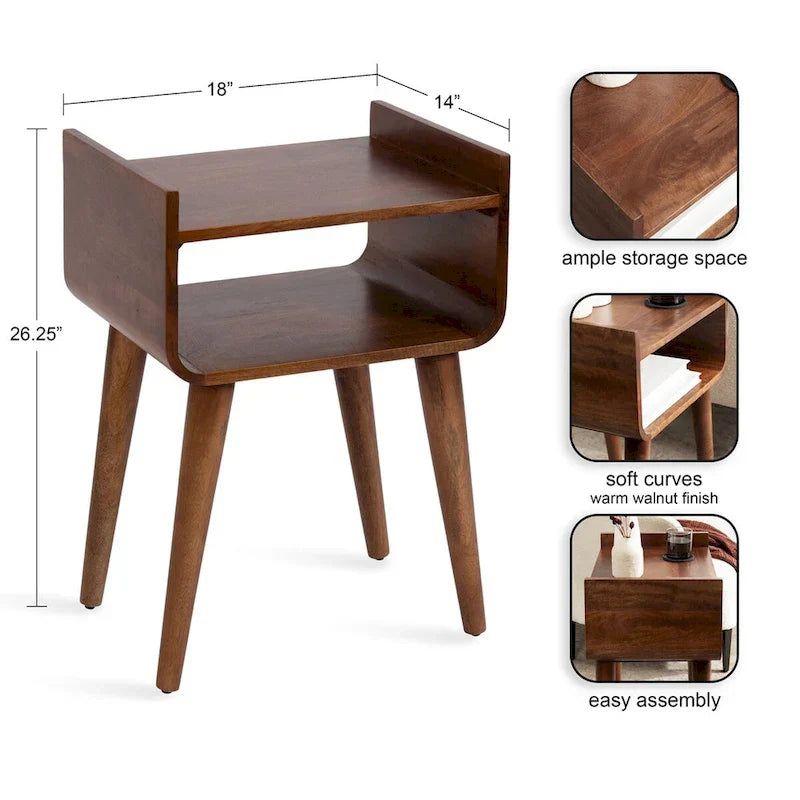 Kate and Laurel Quilby Wooden Side Table - 18 x 14 x 27 Inches - image 8