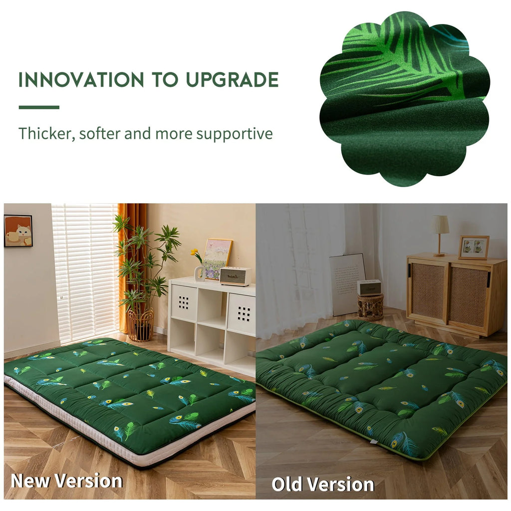 Extra Thick Futon Floor Mattress, Padded Japanese Folding Roll Up Mattress Sleeping Pad, Foldable Camping Portable Mattress Shikibuton - image 5