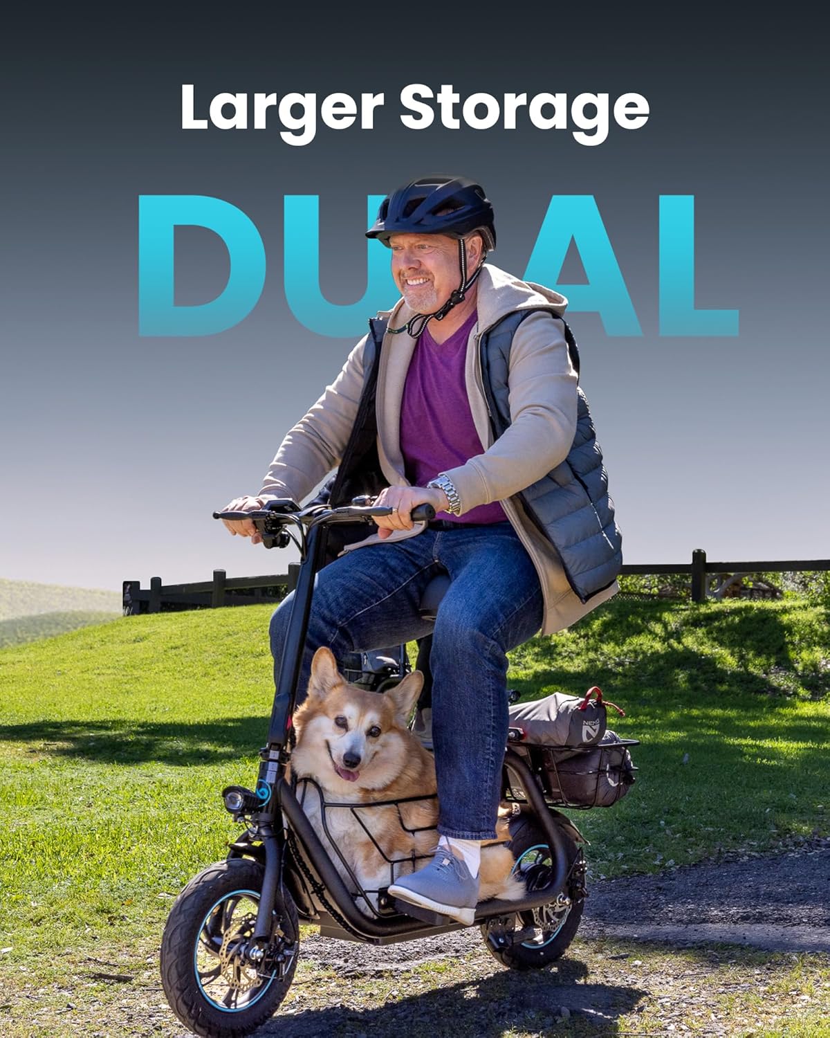 Gyroor Adult Electric Scooter with Large Center Basket 20 Mile Range Foldable and Seat - image 11