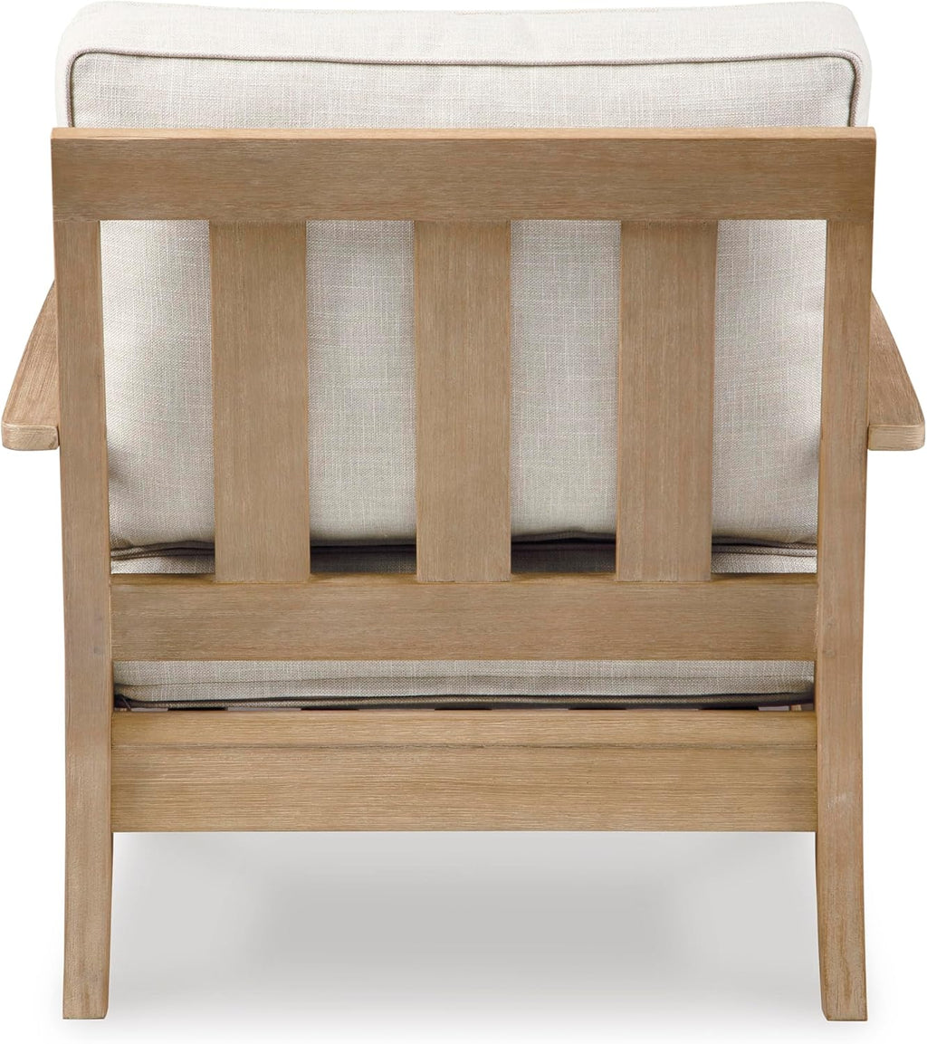 Signature Design by Ashley Clare View Coastal Outdoor Patio Eucalyptus Sofa with Cushions, Beige - image 35