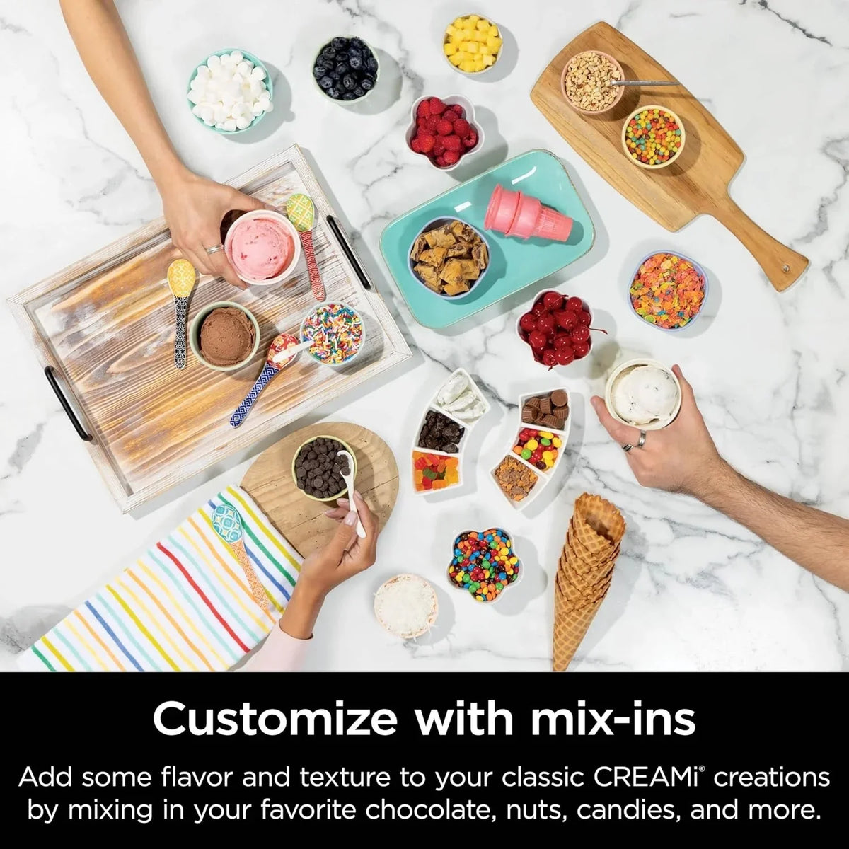 Ninja Swirl by CREAMi Ice Cream and Soft Serve Maker, Sorbet, Milkshake, Frozen Yogurt, Low Calories Program & More, 13-in-1, Soft Serve Handle, (2) CREAMi Swirl 16oz Pints, For Kids & ALL ages, NC701 - image 10
