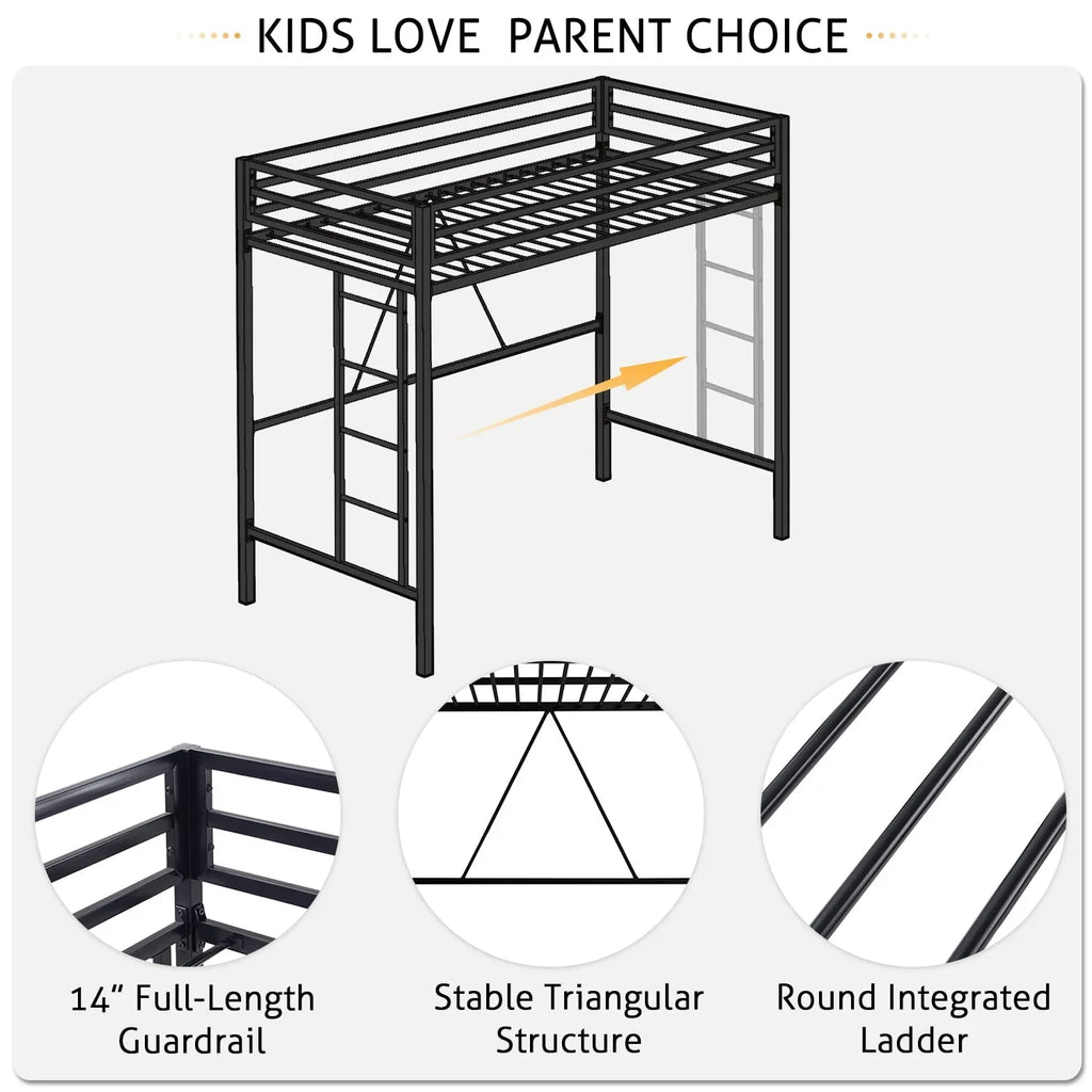 SHA CERLIN Junior Loft Bed Twin Size Heavy Duty Twin Bed Frame - image 6