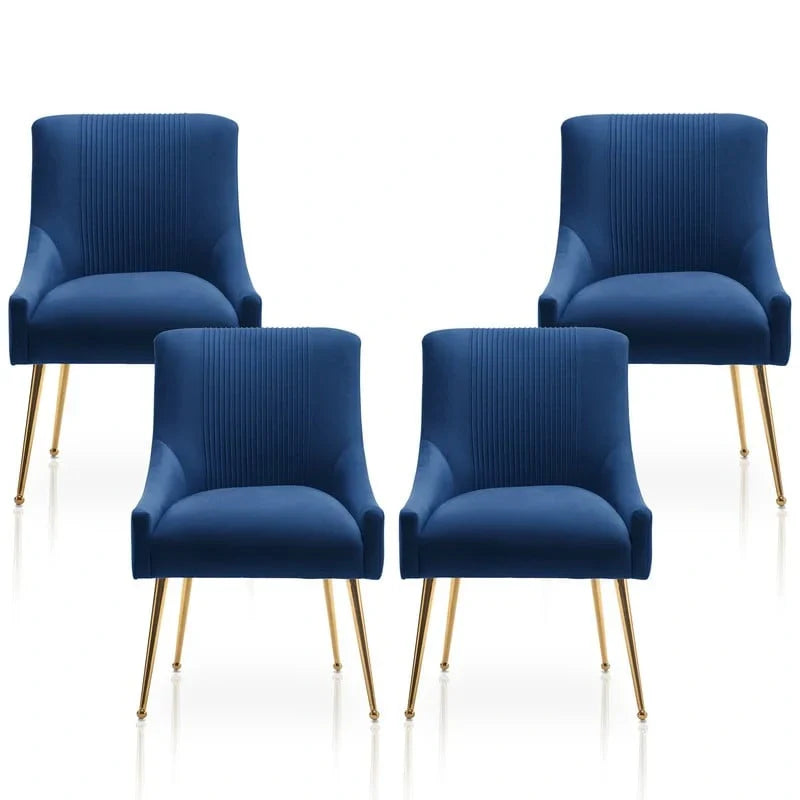 SEYNAR Set of 4 Modern Glam Boucle Velvet Dining or Vanity Chairs with Rear Handle - image 22