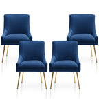 SEYNAR Set of 4 Modern Glam Boucle Velvet Dining or Vanity Chairs with Rear Handle - image 22