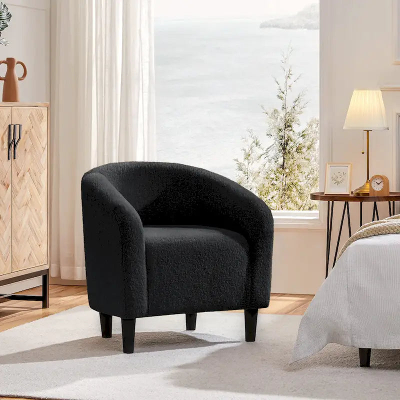 Yaheetech Club Chair Accent Barrel Chair Upholstered Arm Chair - image 12