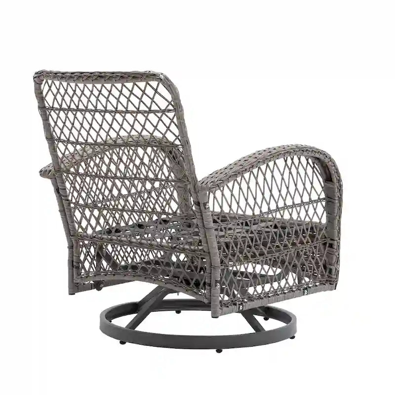 3 Pieces Outdoor Swivel Rocker Patio Chairs, 360 Degree Rocking Patio Conversation Set - image 11