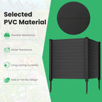 Gymax Outdoor PVC Privacy Panels 2 - Pack Picket Fence W/ 3 Cuspidal Foot Stakes Black - image 10