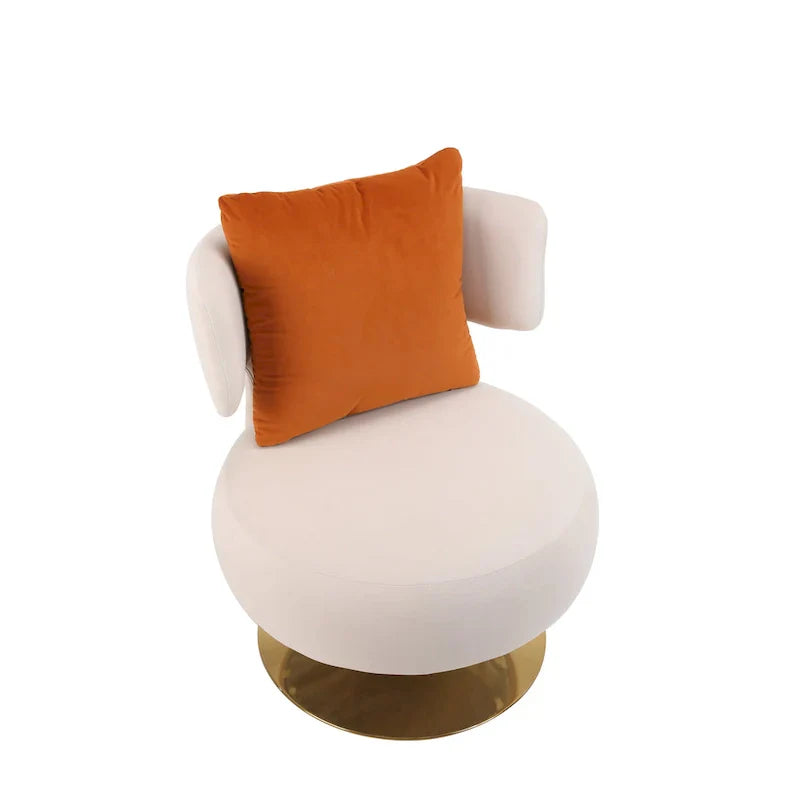 Round Barrel Chair with Fabric and Swivel Design - image 17