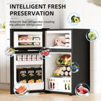 FREE VILLAGE Compact Refrigerator with Freezer,2 Door Mini Fridge,Adjustable Shelf,Small Fridge for Bedroom Office Dorm Kitchen,3.2 Cu.Ft. - image 3