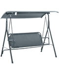 Outsunny 3-Person Grey Metal Patio Swing with Weather-Resistant Canopy - image 1