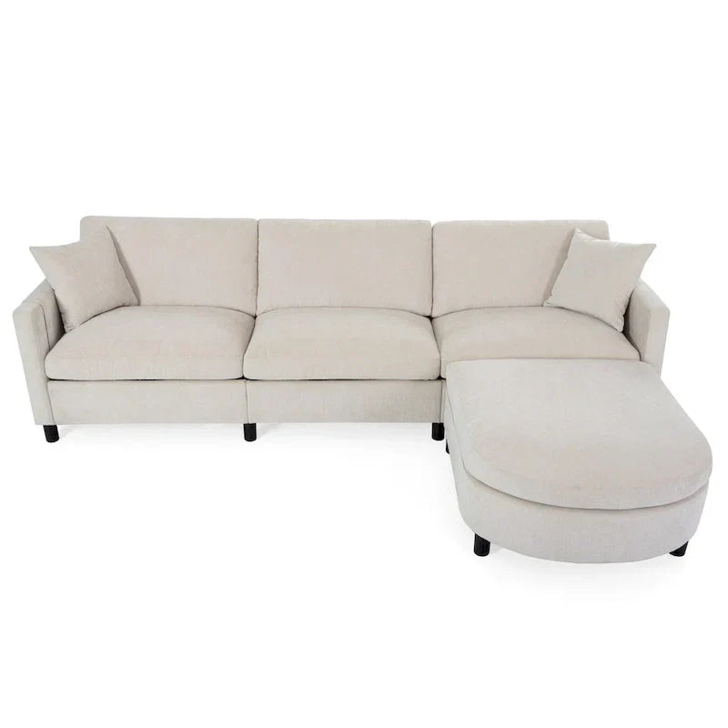 107.87" Sectional Sofa with Removable Seat and Back Cushions, Includes 1 Ottoman - image 12