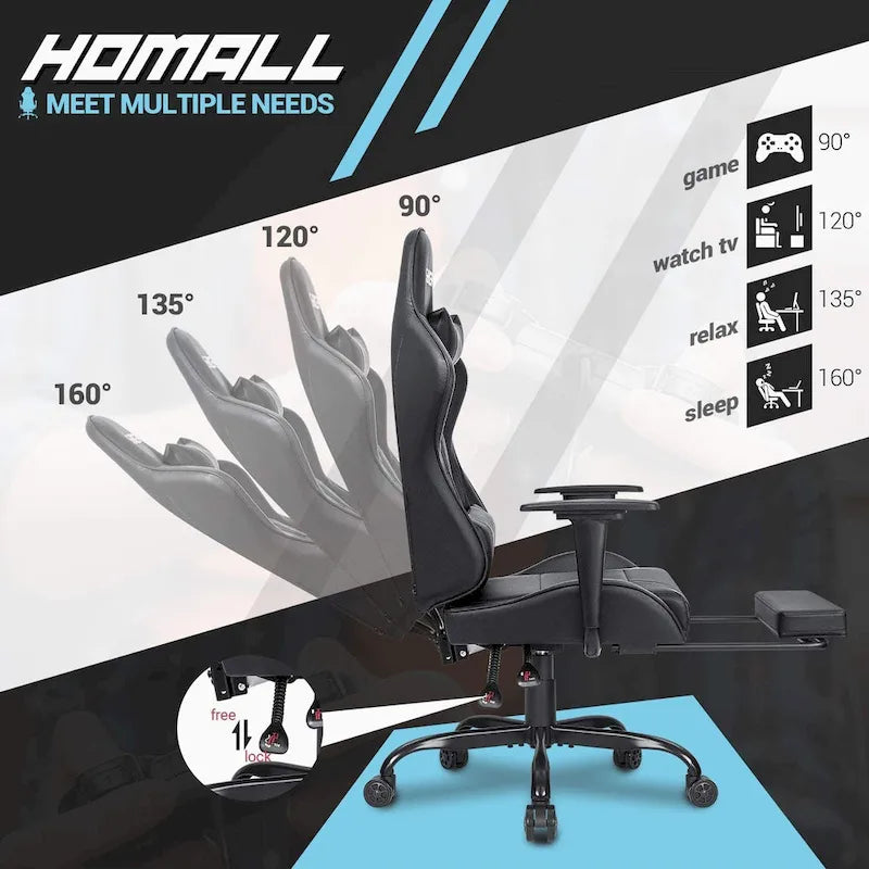 Ergonomic Gaming Chair with Footrest - Ideal for Desk Use - image 9