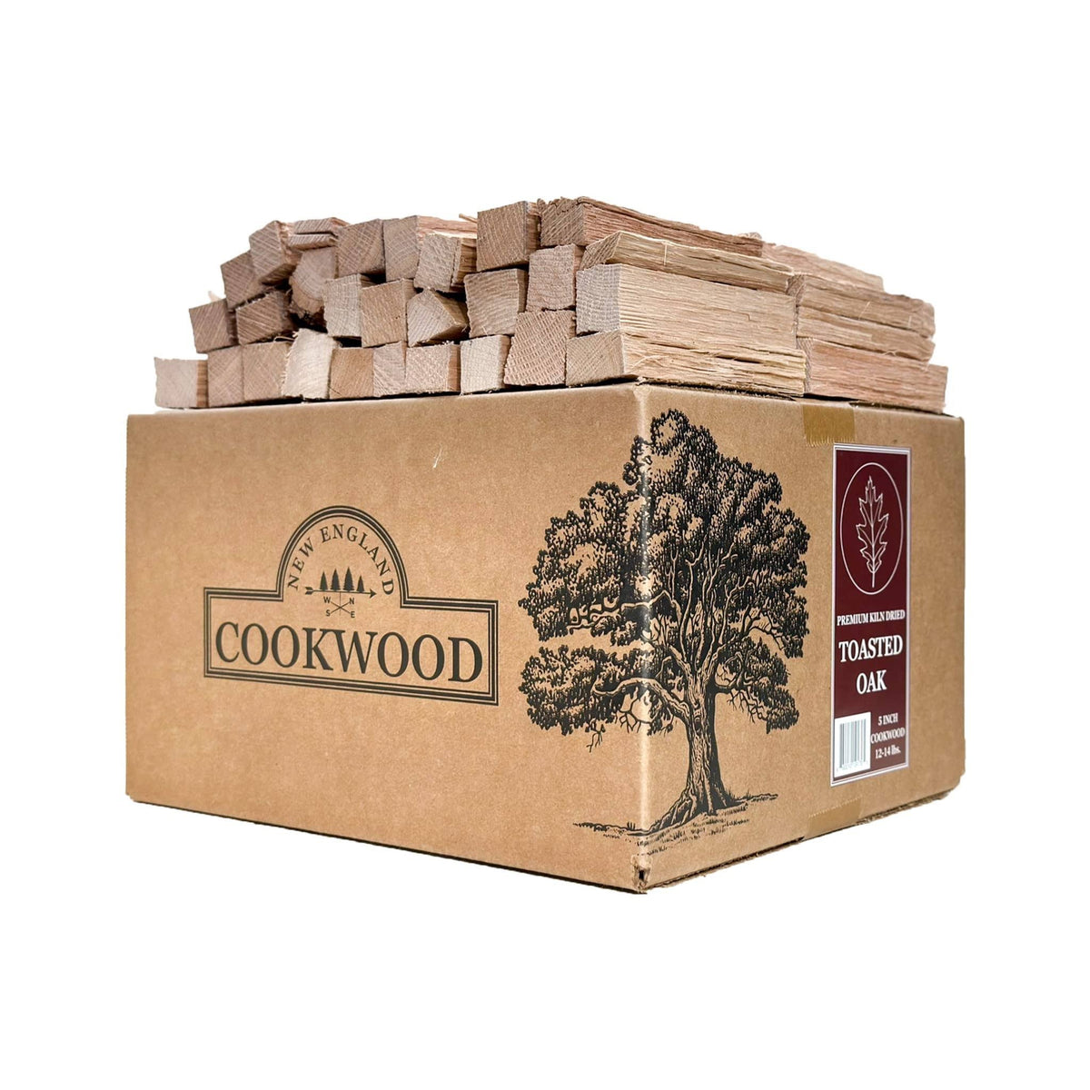 Toasted Oak 5 inch Universal Cooking Firewood - 14lbs. ~1000cuin Premium Kiln Dried Cooking Wood for Grills, Smokers and Ooni, Solo, Bertello Pizza - image 1