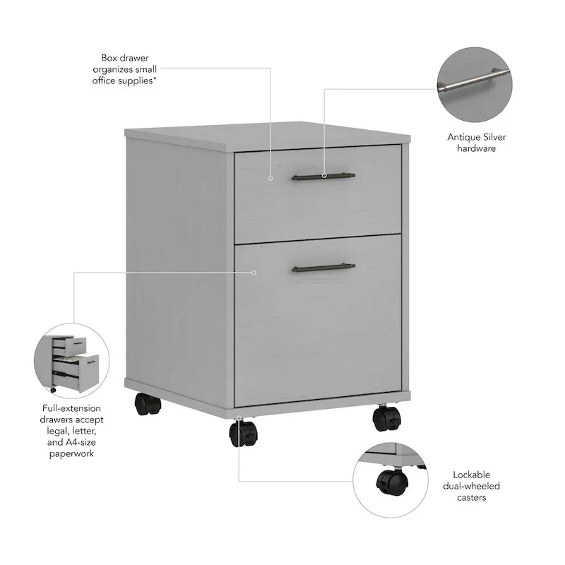 Bush Furniture Key West Mobile File Cabinet with 2 Drawers - image 36