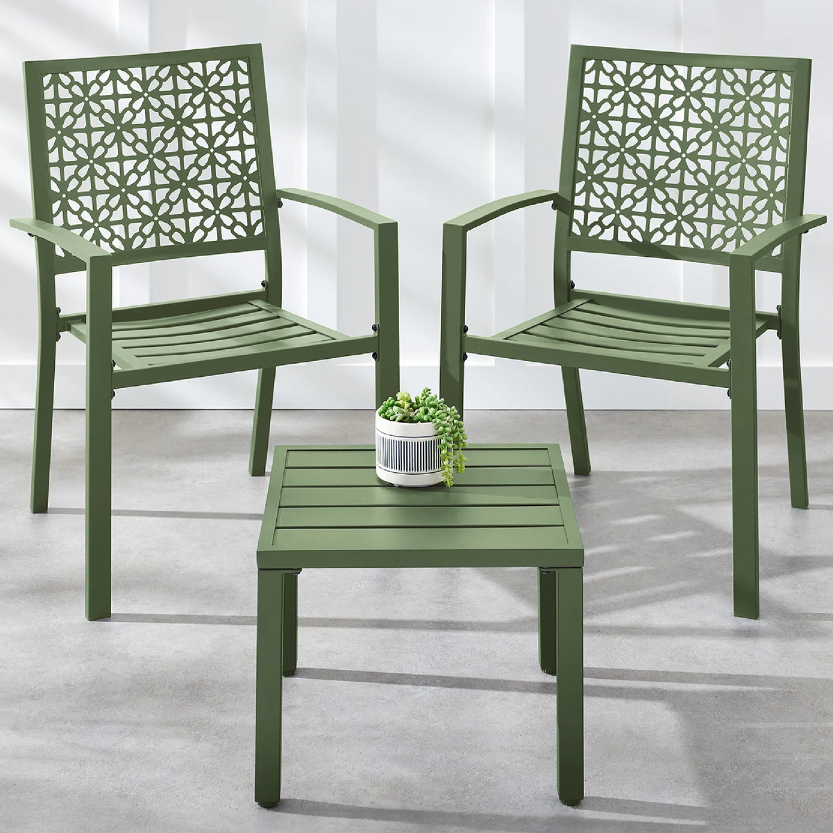 Best Choice Products 3-Piece Stackable Steel Outdoor Conversation Bistro Set, Patio Chat Furniture w/ 2 Chairs, Table- Black - image 44