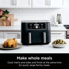 Ninja Foodi 10QT 6-in-1 DualZone Smart XL Air Fryer, 2 Independent 5QT Baskets, Smart Cook Thermometer, Match Cook, Smart Finish, Air Fry, Roast, Bake, Dehydrate, Reheat, Grey, DZ550 - image 27