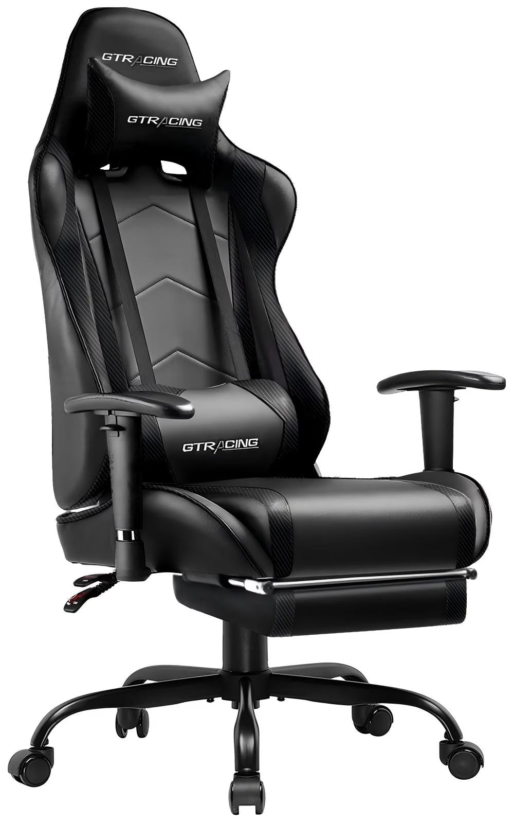 GTRACING Gaming Chair, Ergonomic Office Desk Chair with Lumbar Support, PU Leather, Footrest & Adjustable Headrest, Red - image 10