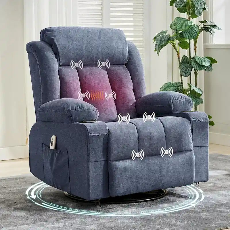 Recliner Chair, Rocking Chairs with Massage and Heat, Side Pockets and Cup Holder - image 12