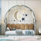 Gray Twin Bed with Arched Canopy and Trundle - image 3
