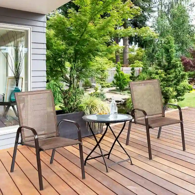 Costway Set of 4 Patio Chairs with Armrests for Garden and Deck - View Details - image 12