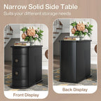 Solid Wood Chairside End Table, Two-Drawer Narrow Side Table Slim - image 32