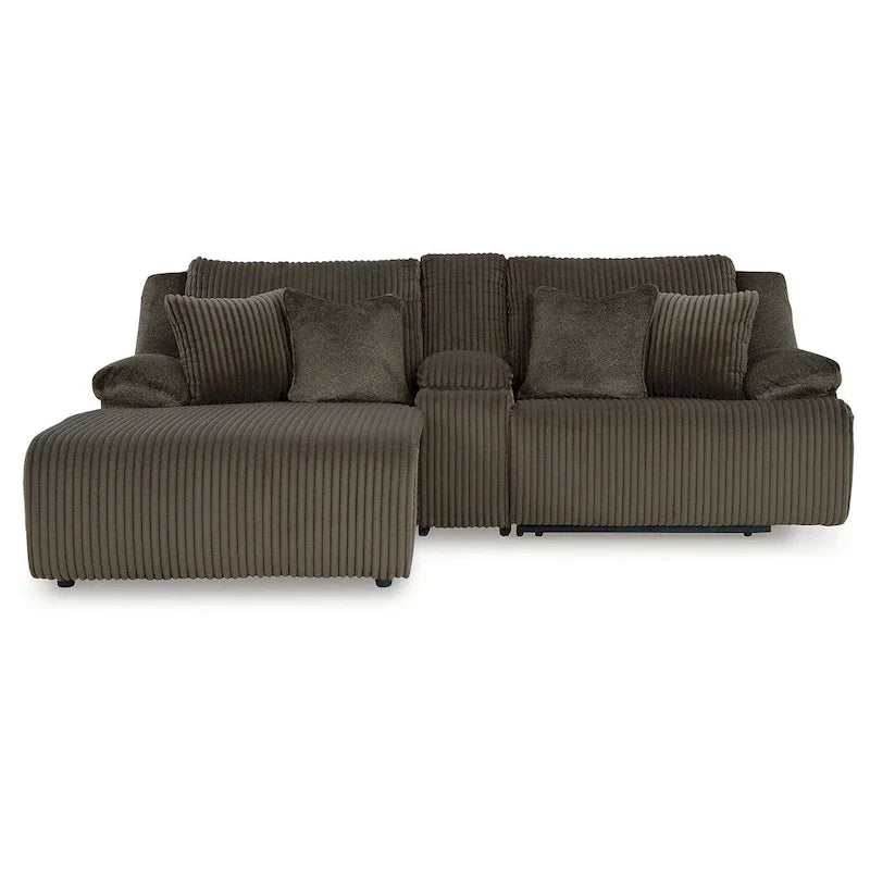 Signature Design by Ashley Top Tier 3-Piece Reclining Sectional Sofa with Chaise - Dimensions: 105W x 74D x 41H - image 8