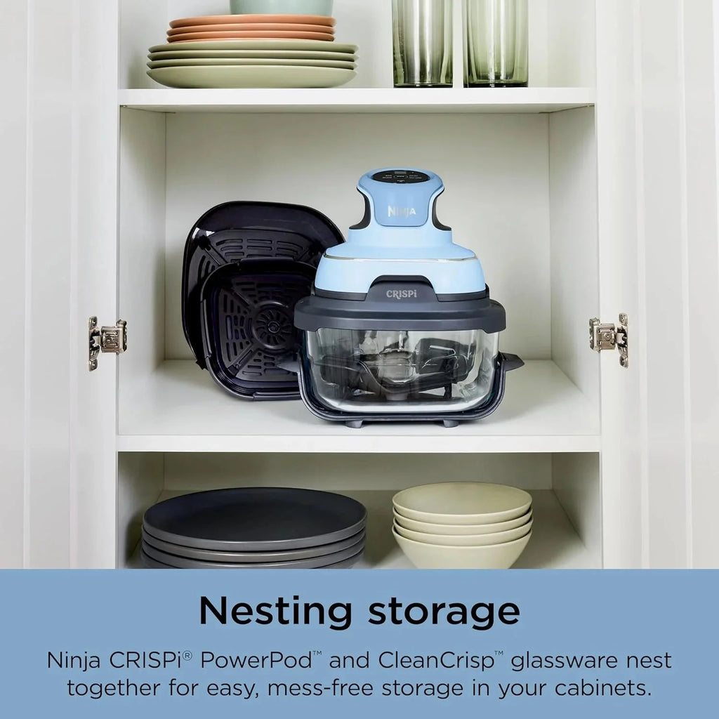 Ninja Crispi 4-in-1 Portable Glass Air Fryer Cooking System, 1500W, 4QT & 6-Cup TempWare Glass Containers with Storage Lids, Microwave, Freezer & Dishwasher Safe - image 86