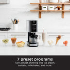 Ninja NC301 CREAMi Ice Cream Maker, for Gelato, Mix-ins, Milkshakes, Sorbet, Smoothie Bowls & More, 7 One-Touch Programs, with (2) Pint Containers & Lids, Compact Size, Perfect for Kids, Silver - image 4