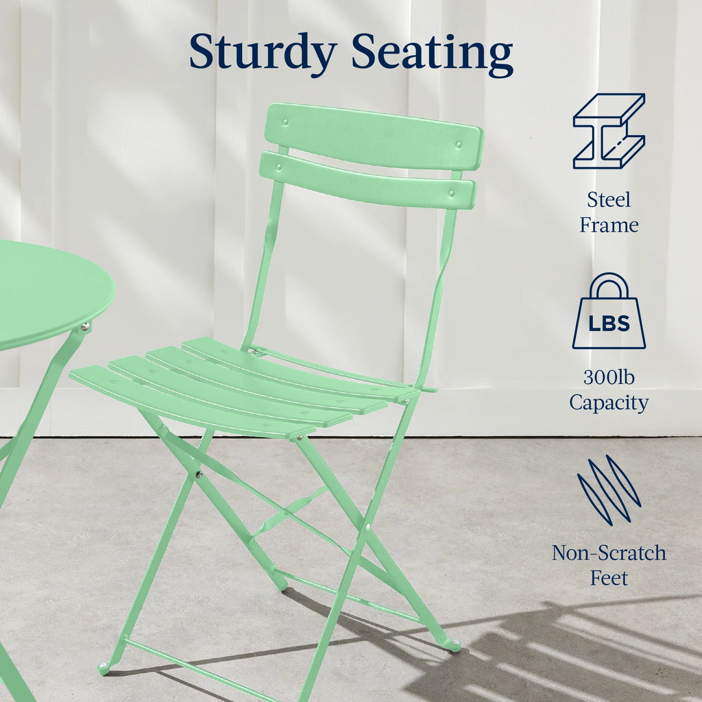 Best Choice Products 3-Piece Small Bistro Set, Folding Patio Furniture Set of 2 Chairs and Table - Black - image 107