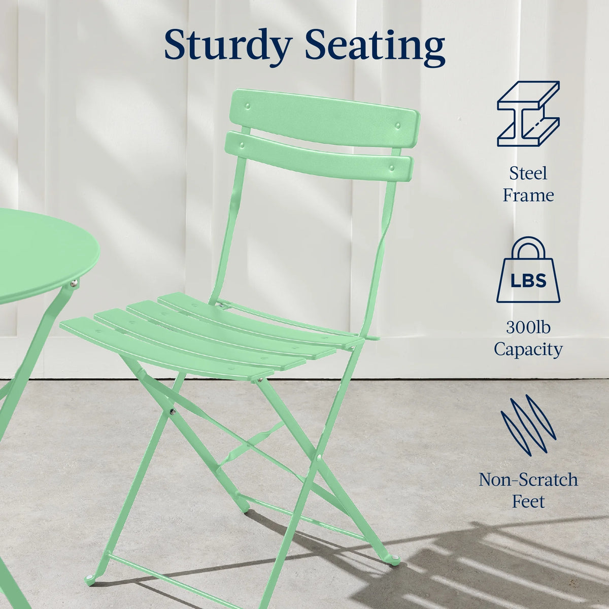 Best Choice Products 3-Piece Small Bistro Set, Folding Patio Furniture Set of 2 Chairs and Table - Black - image 107