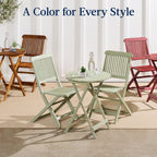 Best Choice Products 3-Piece Acacia Wood Bistro Set, Folding Patio Furniture w/ 2 Chairs, Table - Natural - image 17