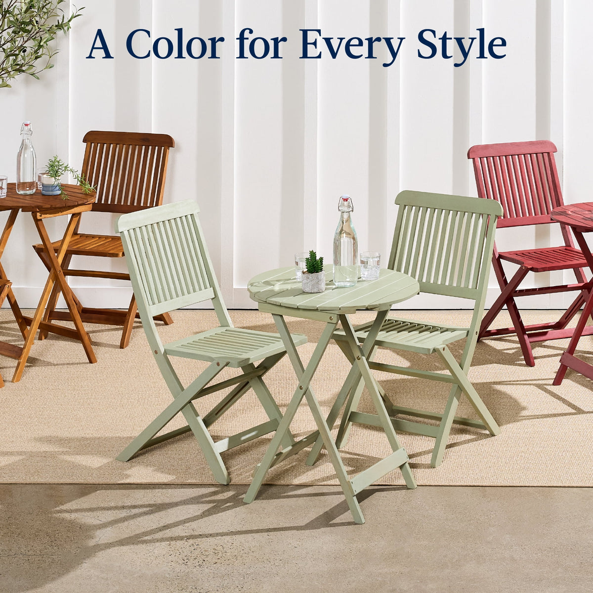 Best Choice Products 3-Piece Acacia Wood Bistro Set, Folding Patio Furniture w/ 2 Chairs, Table - Natural - image 17