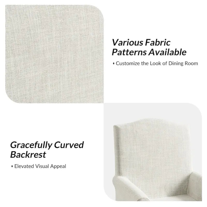 Set of 2 Alethea Upholstered Dining Chairs with Slipcovers and Solid Wood Legs by HULALA HOME - image 23