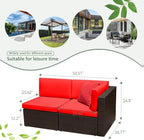Devoko 5 Pieces Patio Furniture Sets All Weather Outdoor Sectional Patio Sofa Manual Weaving Wicker Rattan Patio Seating Sofas with Cushion and Glass Table(Beige) - image 23
