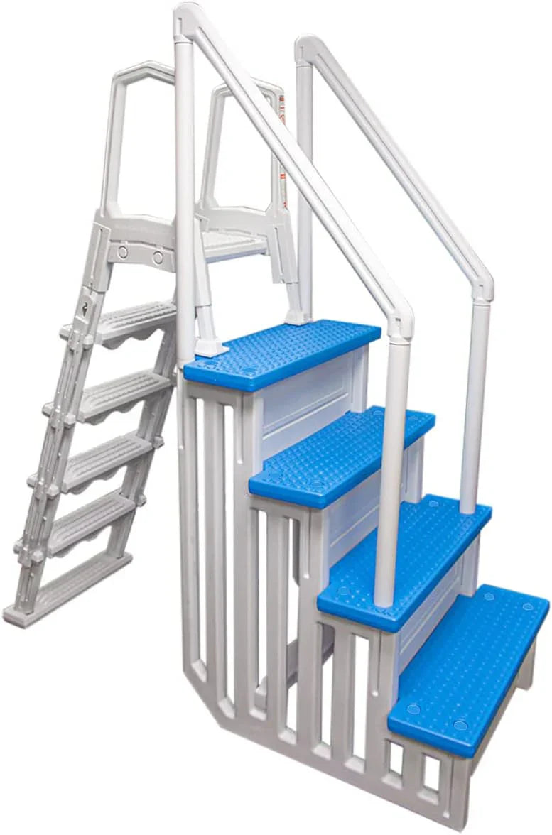 Select Anti-Slip in-Pool Steps / Gray / for Above Ground Swimming Pools / Can Mount to Decks 48" to 54" H / Safety Stairs Capacity Up to 300 lbs - image 4