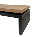 Versatile 2-Tier Coffee Table in Black and Natural Wood for Living Room - image 8