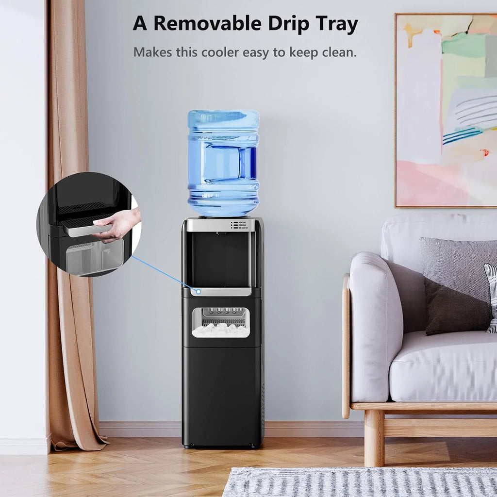 Top Loading Water Dispenser with Ice Maker, Hot & Cold, 5 Gallon, Child Lock, Black - image 6