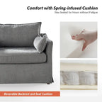 Sophie Contemporary Oversized Slipcovered Armchair and Ottoman with Lockable Rear Wheels - image 29