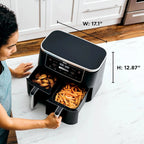 Ninja Foodi 10QT 6-in-1 DualZone Smart XL Air Fryer, 2 Independent 5QT Baskets, Smart Cook Thermometer, Match Cook, Smart Finish, Air Fry, Roast, Bake, Dehydrate, Reheat, Grey, DZ550 - image 9