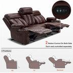 MCombo Faux Leather Electric Reclining Sofa with Heat and Massage - Models 6095/6075/6077 - image 37