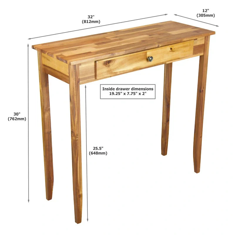Porch & Den Holly Hill Solid Acacia Console Table with 1 Drawer - image 14